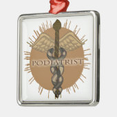 Podiatrist Caduceus Premium Square Ornament (Links)