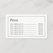 Podiatrist Chiropodist Price Visitekaartjes (Achterkant)