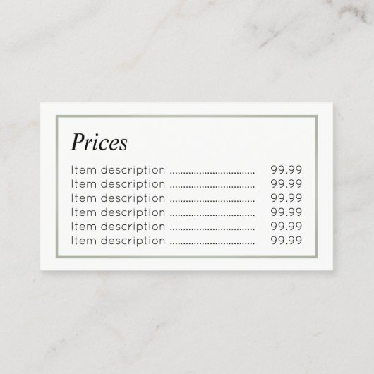 Podiatrist Chiropodist Price Visitekaartjes (Achterkant)