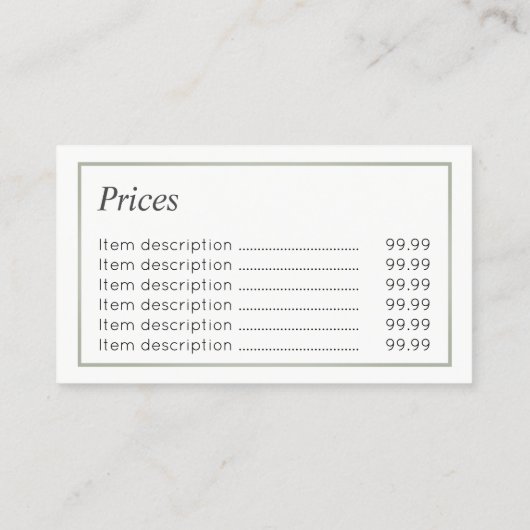 Podiatrist Chiropodist Price Visitekaartjes (Achterkant)