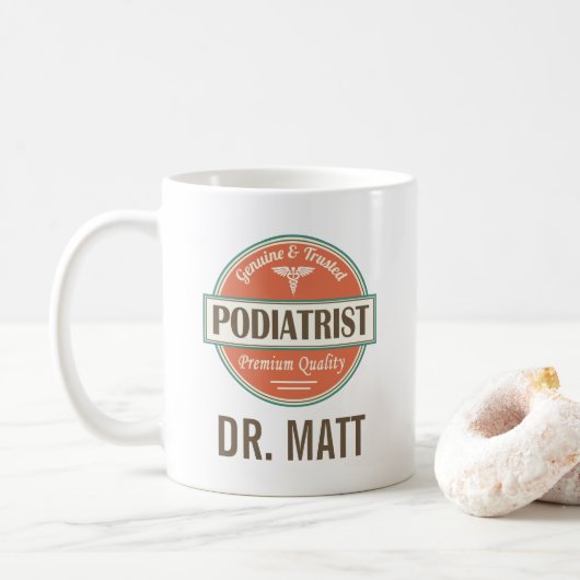 Podiatrist Foot Doctor Gewaardeerde persoonlijke c Koffiemok (Met donut)