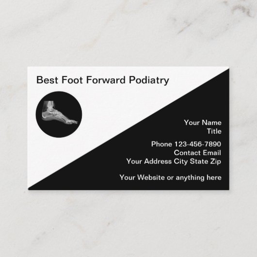 Podiatrist Foot Doctor Logo Visitekaartjes (Voorkant)