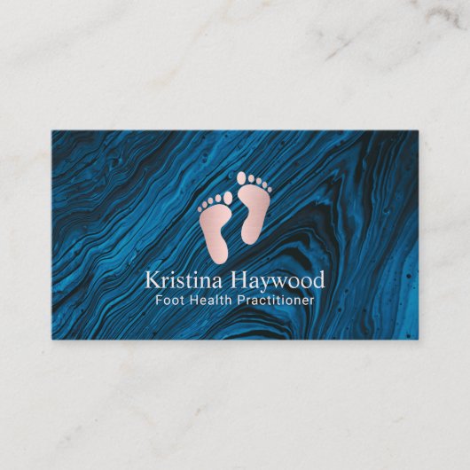 Podiatrist Foot Health Practitioner Abstract blauw Visitekaartje (Voorkant)