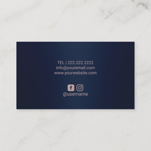 Podiatrist Foot Health Practitioner Navy Blue Visitekaartje (Achterkant)