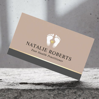Podiatrist Foot Massage Therapist Elegant Beige Visitekaartje
