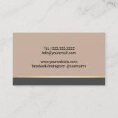 Podiatrist Foot Massage Therapist Elegant Beige Visitekaartje (Achterkant)