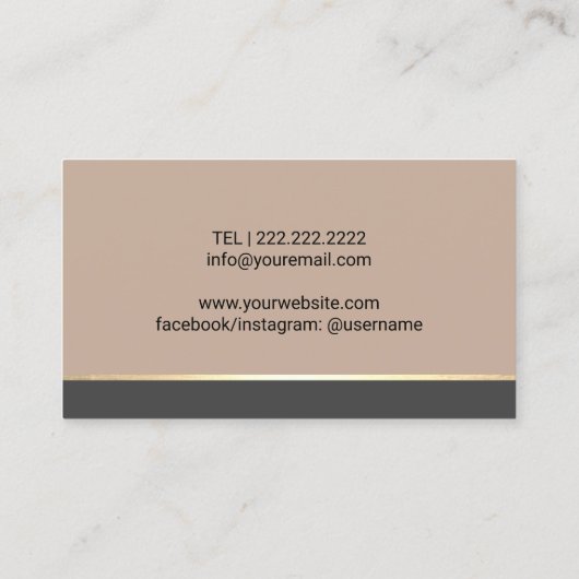 Podiatrist Foot Massage Therapist Elegant Beige Visitekaartje (Achterkant)