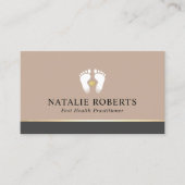 Podiatrist Foot Massage Therapist Elegant Beige Visitekaartje (Voorkant)