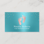 Podiatrist Foot Massage Turquoise & Roos Gold Visitekaartje (Voorkant)