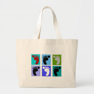 Podiatrist Gifts Popart Design of Feet Grote Tote Bag