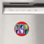 Podiatrist Gifts Popart Design of Feet Magneet (Insitu (Vaatwasser))