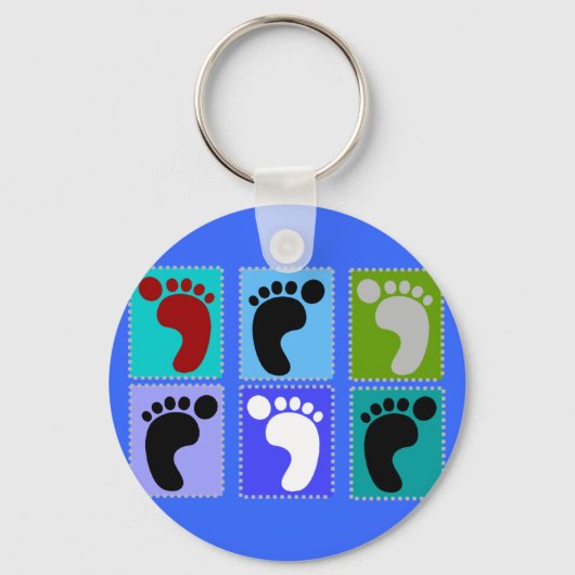 Podiatrist Gifts Popart Design of Feet Sleutelhanger (Voorkant)