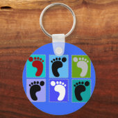 Podiatrist Gifts Popart Design of Feet Sleutelhanger (Voorkant)