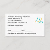 Podiatrist Modern Logo Appointment Cards  Afsprakenkaartje (Voorkant)