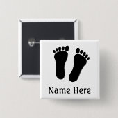 Podiatrist Name Buttonnen B&W Vierkante Button 5,1 Cm (Voorkant /achterkant)