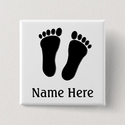 Podiatrist Name Buttonnen B&W Vierkante Button 5,1 Cm (Voorkant)