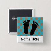 Podiatrist Name Buttonnen  blauw Vierkante Button 5,1 Cm (Voorkant /achterkant)