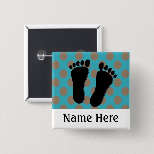 Podiatrist Name Buttonnen blauw Vierkante Button 5,1 Cm (Voorkant /achterkant)