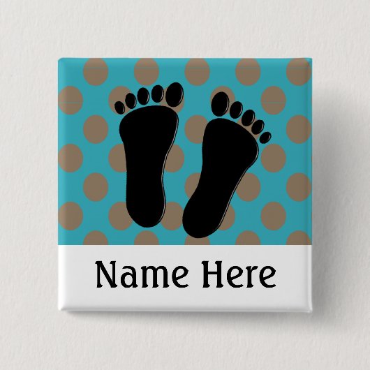 Podiatrist Name Buttonnen  blauw Vierkante Button 5,1 Cm (Voorkant)