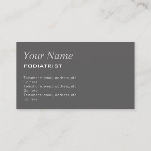 Podiatrist of Chiropodist Visitekaartjes (Achterkant)