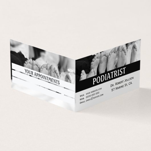 Podiatrist Simple Feet Medical Appointment Visitekaartje (Buitenkant)