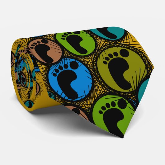 Podiatrist Stropdas, Whimsical Feet Design, Artsy Stropdas (Opgerold)