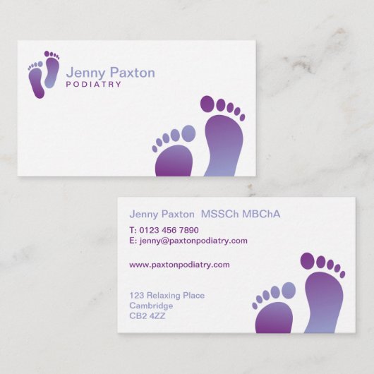 Podiatrist Visitekaartje (Voorkant / Achterkant)
