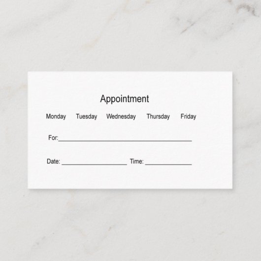 Podiatrist Visitekaartje Appointment Sjabloon (Achterkant)