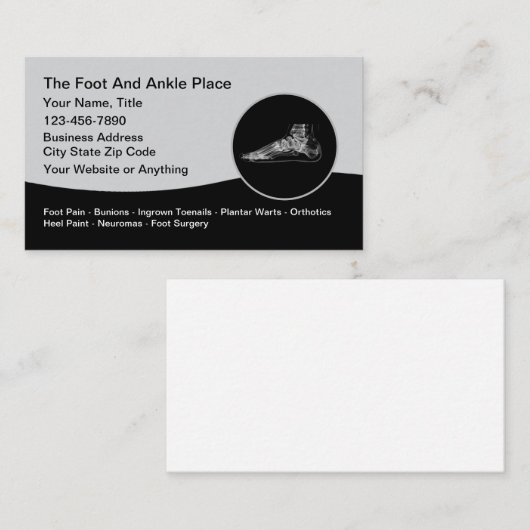 Podiatrist voet- en enkelarts visitekaartje (Voorkant / Achterkant)