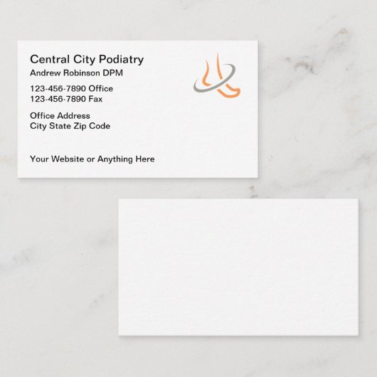 Podiatrist voet- en enkelarts visitekaartje (Voorkant / Achterkant)