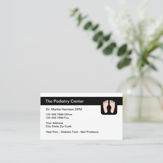 Podiatrist voet- en enkelarts visitekaartje (Staand voorkant)