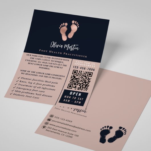 Podiatrist Voet Gezondheidsbeoefenaar QR Business Flyer