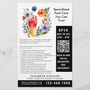 Podiatrist Voet Gezondheidsbeoefenaar QR Code Mode Flyer