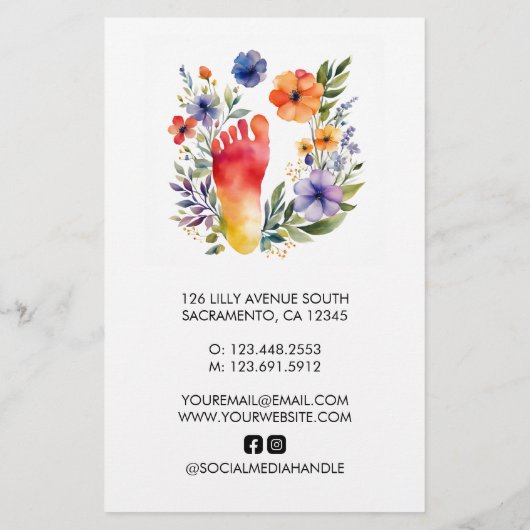 Podiatrist Voet Gezondheidsbeoefenaar QR Code Mode Flyer (Achterkant)