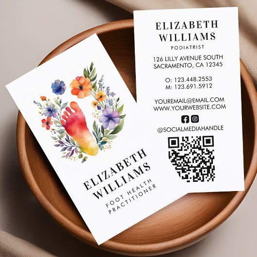 Podiatrist Voet Gezondheidsbeoefenaar QR Code Mode Visitekaartje
