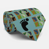 Podiatrist Waterverf Art Mannen Stropdas Gold Blue (Opgerold)