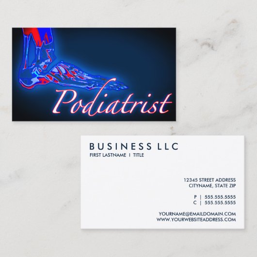 podiatrist X-RAY Visitekaartje (Voorkant / Achterkant)