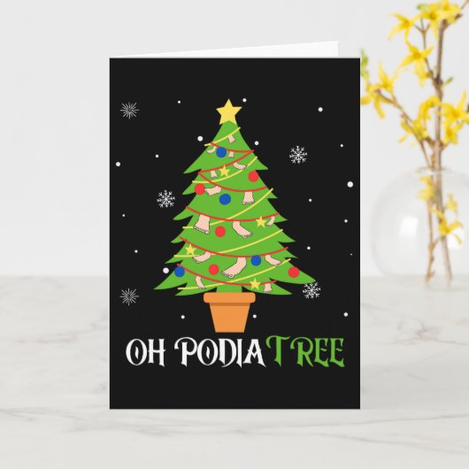 Podiatry Christmas Tree Podiatrist Foot Medical Is Kaart (Gele Bloem)