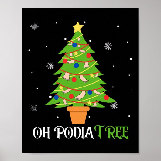 Podiatry Christmas Tree Podiatrist Foot Medical Is Poster (Voorkant)