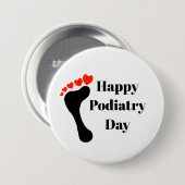 Podiatry Day Button met voet- en hartspeelgoed (Voorkant /achterkant)