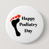 Podiatry Day Button met voet- en hartspeelgoed (Voorkant)
