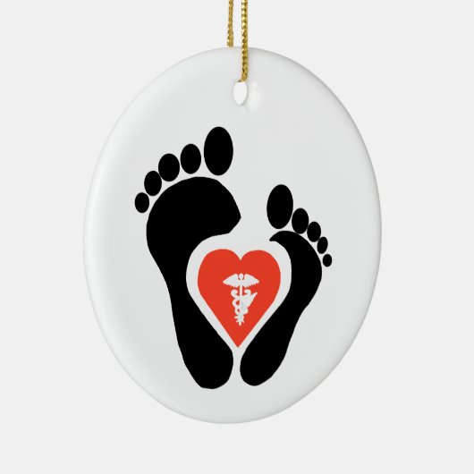Podiatry Day Foot & Heart Ornament (Rechts)
