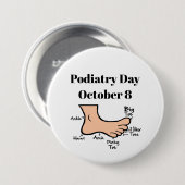 Podiatry Day Funny Foot Diagram Button (Voorkant /achterkant)