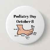Podiatry Day Funny Foot Diagram Button (Voorkant)