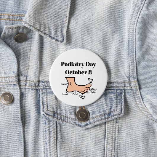Podiatry Day Funny Foot Diagram Button (In situ)