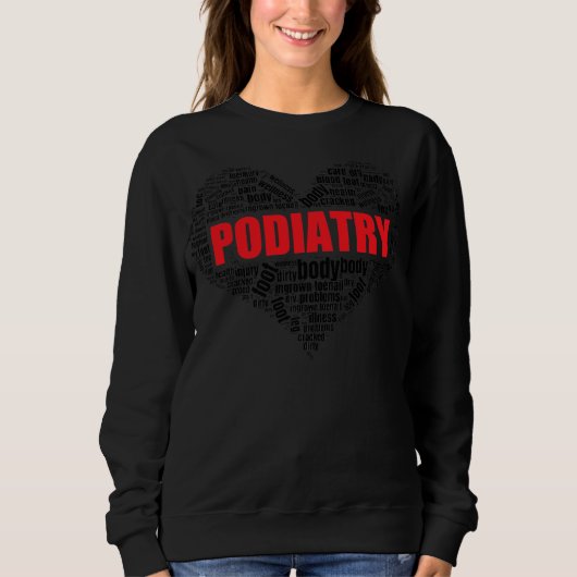 Podiatry Heart Shape Word Cloud Foot Doctor Trui (Voorkant)