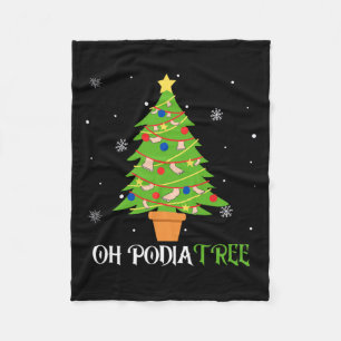 Podiatry kerstboom podiatrist voet medisch als fleece deken