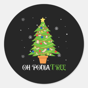 Podiatry kerstboom podiatrist voet medisch als ronde sticker