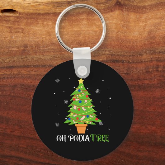 Podiatry kerstboom podiatrist voet medisch als sleutelhanger (Voorkant)