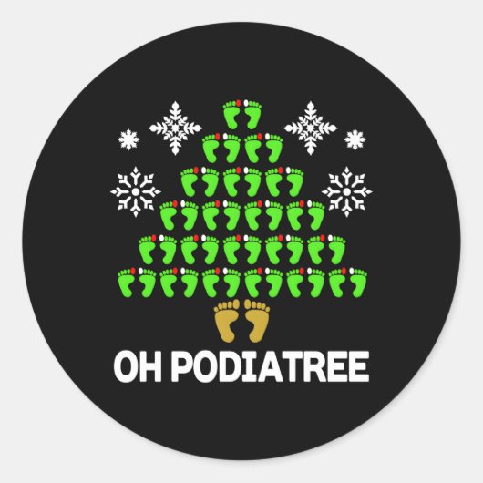 Podiatry Tree Foot Podiatrist Ronde Sticker (Voorkant)